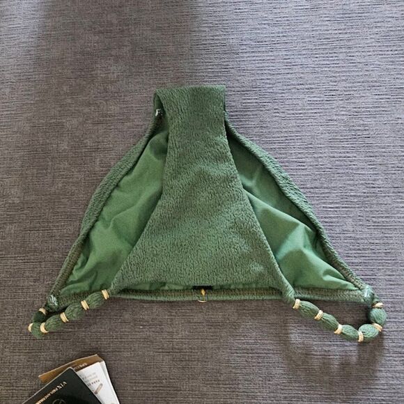 ViX Women's Green Firenze Liz Triangle top 2 Piece Seersucker bikini size M/XS - Picture 6 of 14